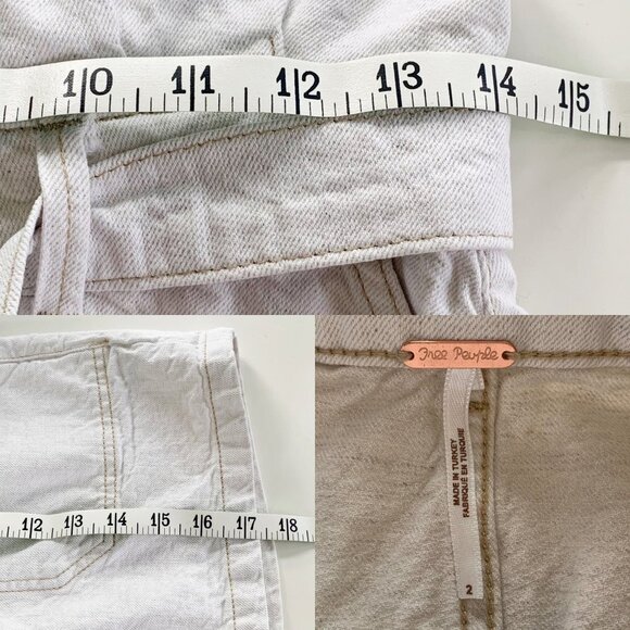 Free People Splendor In The Grass High-Waisted Denim Skirt Linen Blend Size 2 - Picture 6 of 10